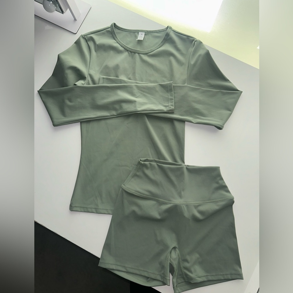 Two Piece Sage Green Activewear Set